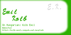 emil kolb business card